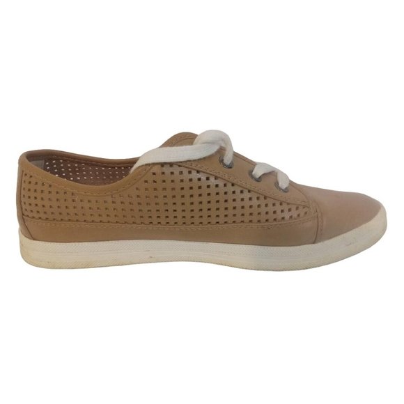 Calvin Klein Jeans Shoes Women's Size 8 Beige Marigold Leather Lace Up Low Top - Picture 2 of 6